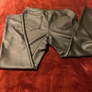 Black leather like pants